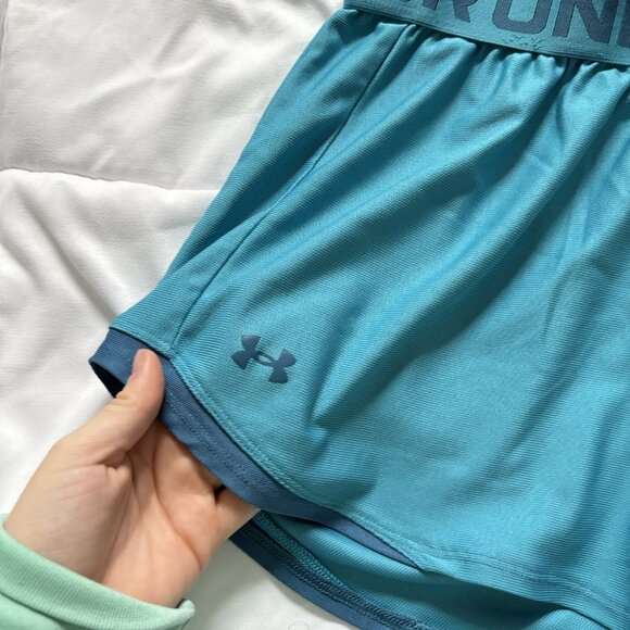 Under Armour Womens Size Medium Blue Elastic Waist UA Play Up Shorts Running - Picture 2 of 10